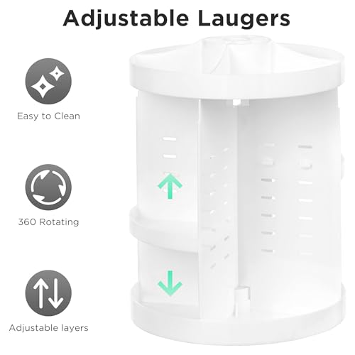 HBlife 360 Rotating Makeup Organizer - Adjustable Cosmetic Storage Carousel