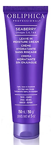 Obliphica Seaberry Leave In Moisture Cream 5 Oz - Anti-Frizz Hair Treatment