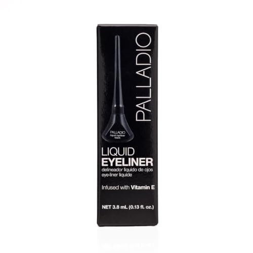 Palladio Liquid Eyeliner Black - Waterproof, Highly Pigmented, Precise Felt Tip, Cruelty-Free