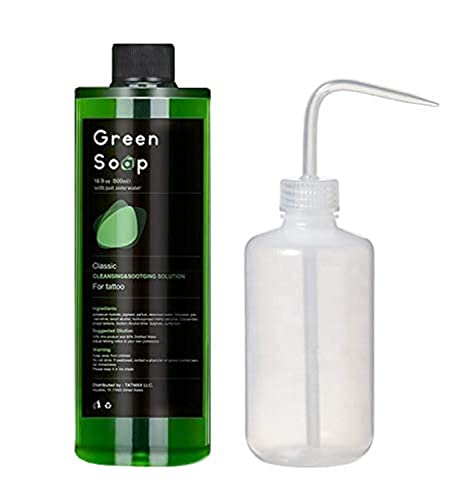 Dragon Art Green Soap 16.9oz with 8oz Squeeze Bottle for Tattoos