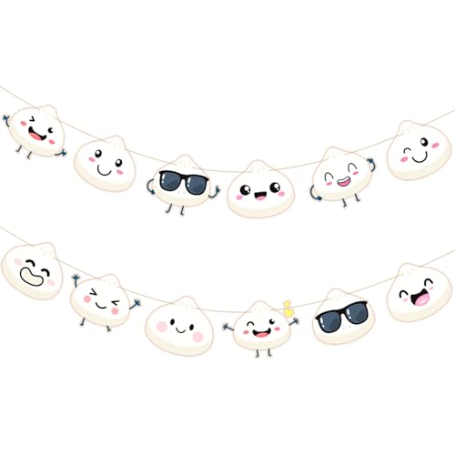 Dumpling Banner Garland Set - 3 Pre-Strung Party Decor