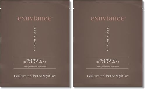 EXUVIANCE Pick-Me-Up Plumping Mask (Pack of 2) with Hyaluronic Acid & Caffeine