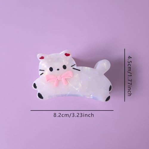 Cute White Cat Claw Clip - Durable Acetate Non-Slip Hair Accessory