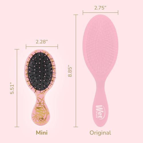 Wet Brush Mini Detangler Hair Brush - Peach Geo, Travel Size
