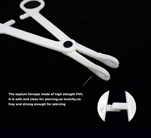 HuoHuo TN017-8PCS Disposable Piercing Forceps Clamp Set for Ear Navel Lip Tongue Nose Piercing