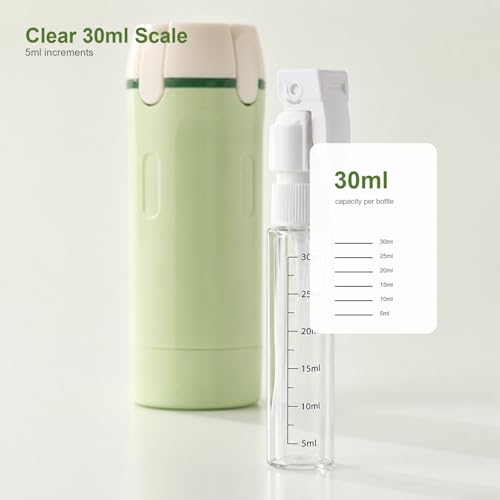 ONCIDO Green 4-in-1 Travel Dispenser Bottles, Leak-Proof Refillable Toiletry Set