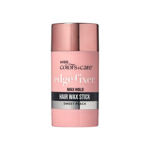 KISS Colors & Care Sweet Peach Hair Wax Stick 90oz - 24H Hold, Biotin & Shea Butter