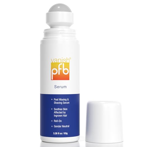 PFB Vanish Razor Bump Stopper & After Shave Serum (3.28 oz) - Soothing Solution, Relieves & Softens Skin, All Gender, Full Body Ingrown Hair Treatment with AHA & BHA, Dark Spots & Ingrown Hair Roller