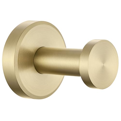 Brushed Gold Towel Hook - 304 Stainless Steel, Wall Mount, 11 lb Capacity