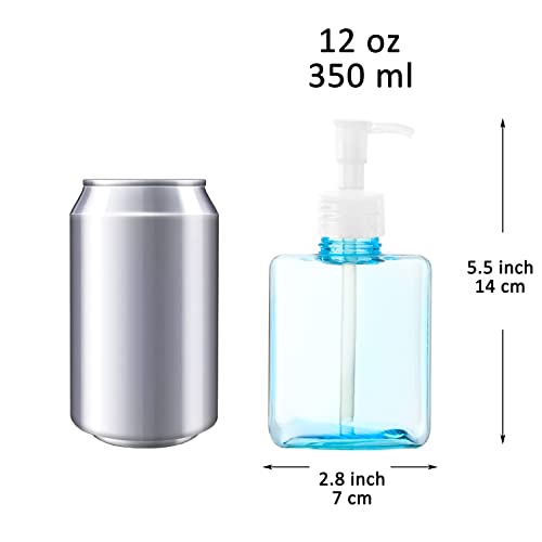 Youngever 5 Pack 12 Ounce Color Plastic Pump Bottles - Refillable