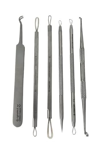Cynamed Professional 6-Piece Stainless Steel Blackhead & Acne Remover Kit