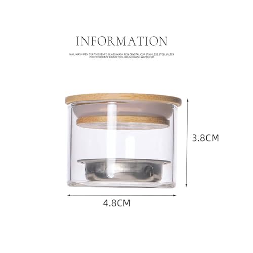 KACHIMOO Nail Brush Cleaning Cup with Lid & Stainless Steel Filter