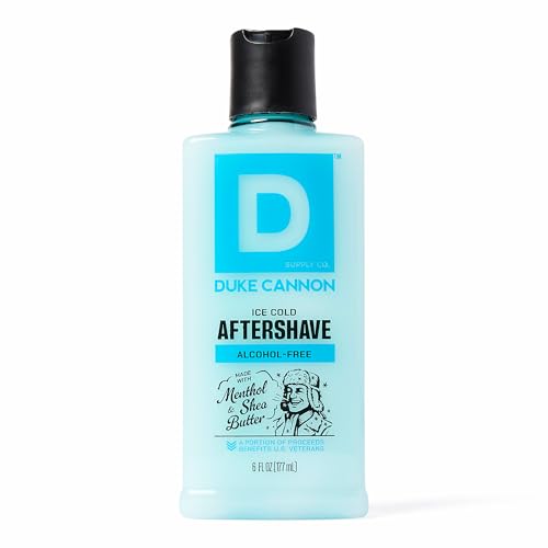 Duke Cannon Ice Cold Cooling After Shave Balm for Men - 6 fl oz - Alcohol-Free Post-Shave Balm for Men - Made with Menthol & Shea Butter