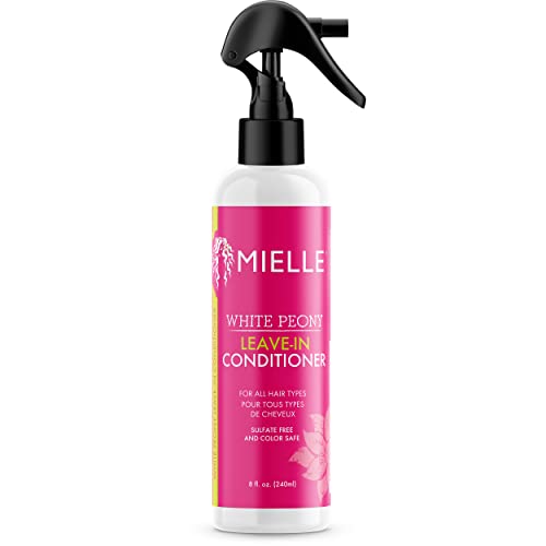 Mielle Organics White Peony Leave-In Conditioner Spray - Moisturizing Detangler for Curly Hair - 8 Fl Oz