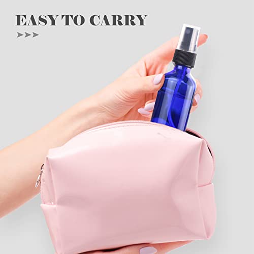 4 oz Mini Glass Spray Bottles with Funnel & Dropper - Travel Set (4 Pack)