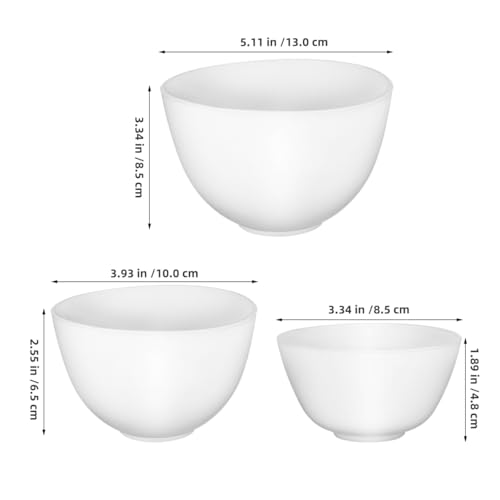 Silicone Facial Mask Mixing Bowls Set - 3 Sizes for DIY Face Masks & Cosmetics