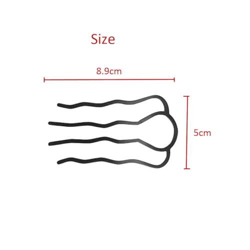 6-Piece Metal Hair Fork Clips for Updos and Buns - Black