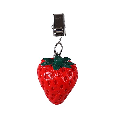 TwoFish Strawberry Tablecloth Weights Clips Set of 4 - Heat Resistant & Handcrafted