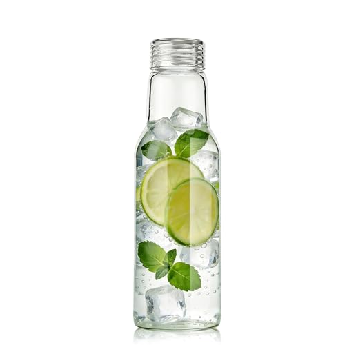 25oz Glass Water Bottles with Leakproof Lid - Durable Juice Tumblers
