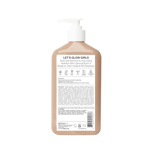 Hempz Glow Getter Moisturizing Body Lotion - Bergamot & Warm Vanilla, 17 Fl Oz