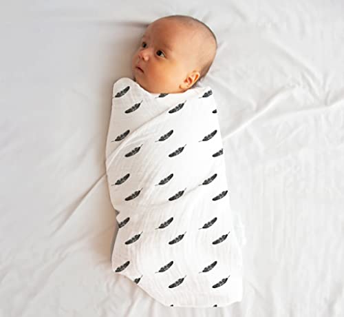 Muslin Swaddle Blankets - Pack of 4, 47x47 Inches for Newborns