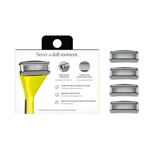 House of Atlas Men's Razor Blade Refills - 5-Blade Precision Edge (4 Ct)
