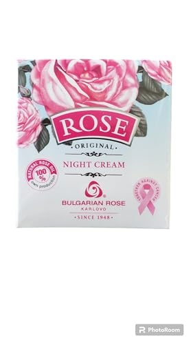 Bulgarian Rose Night Face Cream with Pure Rose Oil & Vitamins A & E