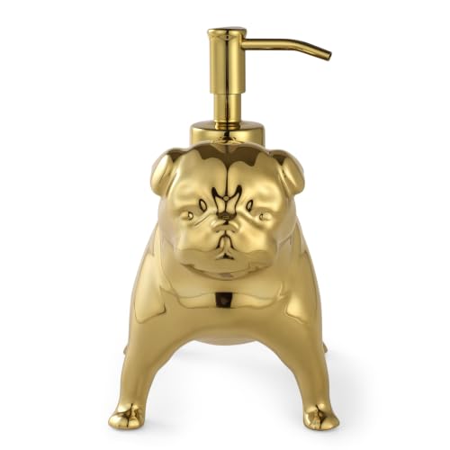 Gold Pug Soap Dispenser - Charming Ceramic Dog Lover Gift