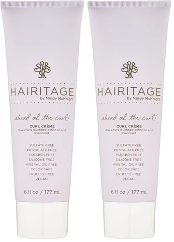 Hairitage Hydrating Jojoba Oil Curl Cream - Anti-Frizz Styling (Pack of 2)