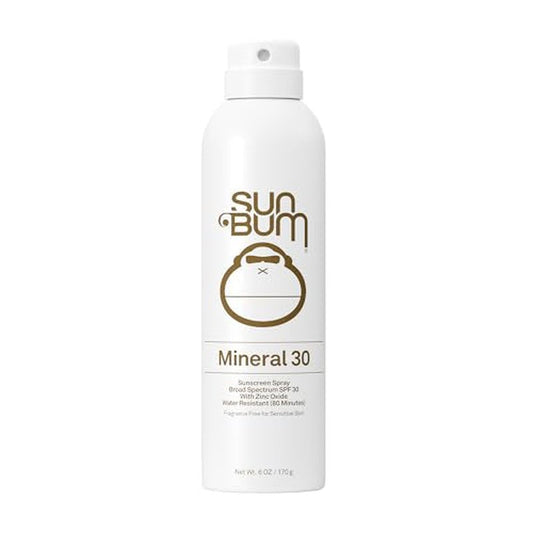 Sun Bum Mineral SPF 30 Sunscreen Body Spray - NEW FORMULA 2026 Water-Resistant Broad Spectrum Moisturizing Sunscreen with Vitamin E - Hawaii 104 Act Compliant (Without Octinoxate & Oxybenzone) - 6 oz
