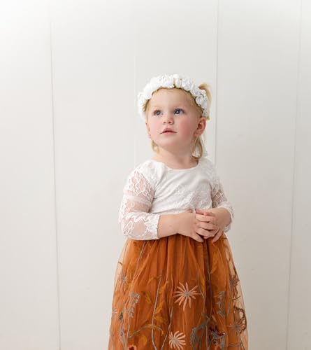 White Flower Crown for Girls - Wedding Headband for Kids