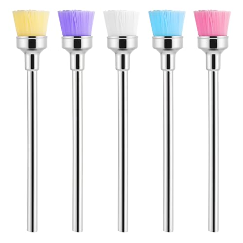 5 Pcs Nail Drill Brush Set for Cuticle & Dust Removal - Universal 3/32” Fits Electric Nail Drills