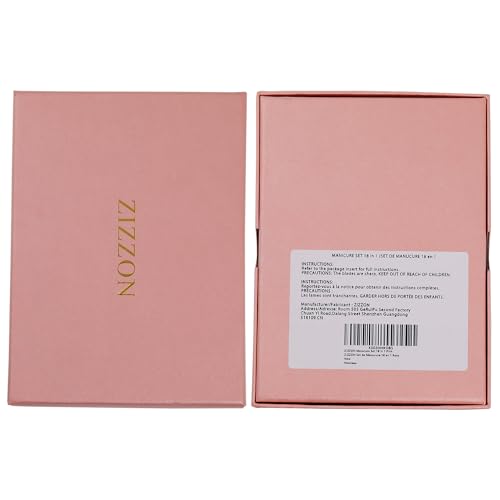 ZIZZON 18-Piece Pink Manicure and Pedicure Set with Travel Case
