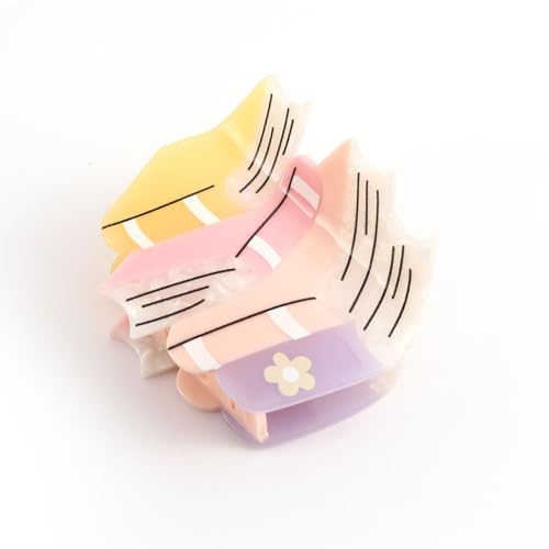 Book Acetate Hair Claw Clip - Cute Design for Girls & Women