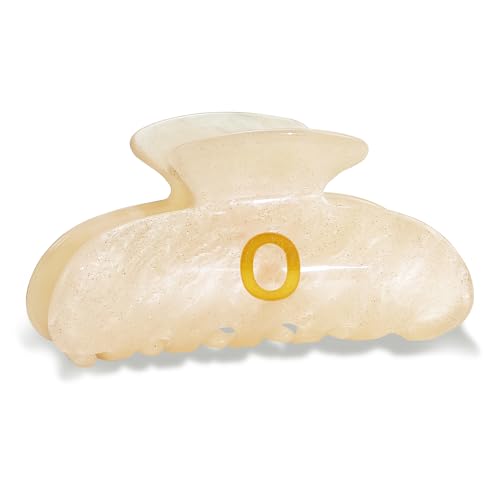 Gold O Acrylic Letter Hair Clip - Chic Monogram Claw Clip for Women