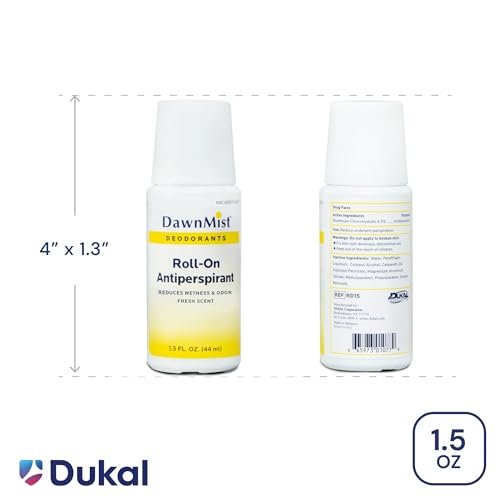 DawnMist Roll-On Antiperspirant & Deodorant, Fresh Scent, Travel Size (3-Pack)