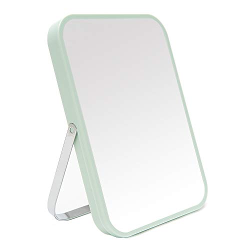 YEAKE Table Desk Vanity Makeup Mirror,8-Inch Portable Folding Mirror with Metal Stand 90¡ÆAdjustable Rotation Tavel Make Up Mirror Hanging Bathroom for Shower Shaving(Green)
