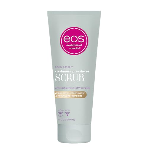 eos Cashmere Skin Collection Pre-Shave Scrub - Vanilla Cashmere, Exfoliating Body Scrub, Hydrating, Shea Sugar, 7 fl oz