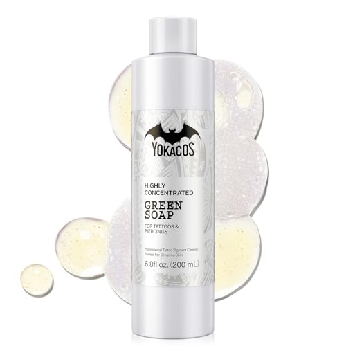 YOKACOS Green Tattoo Soap - Concentrated Skin Cleanser for Tattoo Aftercare