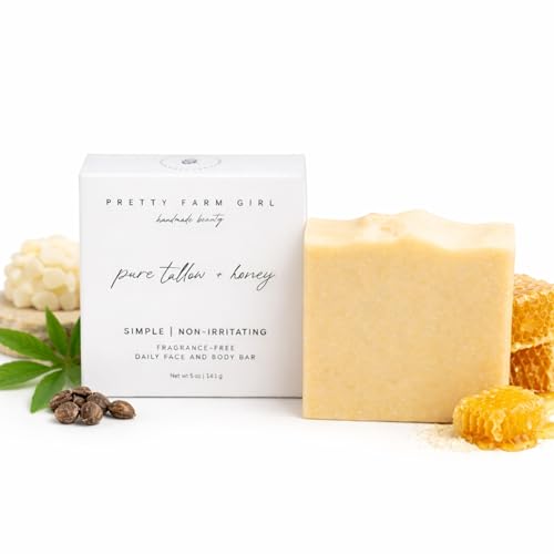 Pure Tallow & Honey Soap Bar - Handmade for Sensitive Skin