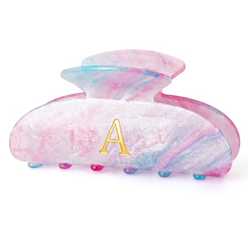 Personalized Lavender Initial Hair Clip - Strong Hold Claw Clip