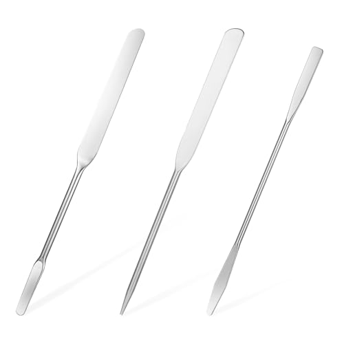 JJUNW 3-Piece Stainless Steel Makeup Spatula Set for Even Application