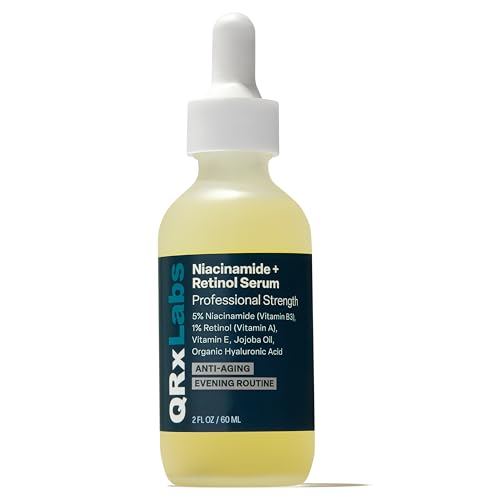 QRxLabs 1% Retinol & 5% Niacinamide Face Serum - Anti-Aging Treatment, 2 oz