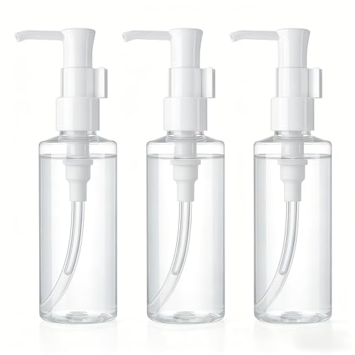 150ml Refillable Plastic Lotion Dispenser Bottles Set of 3 Travel Pump Containers