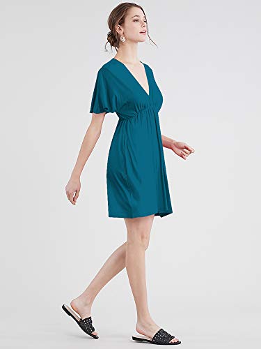 Lock and Love Women's Kimono Style Deep V Neck Dress 3X-Large