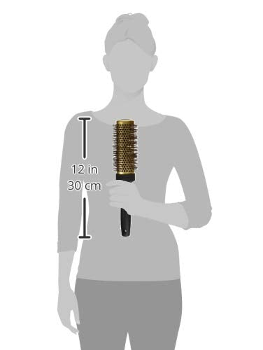 Creative Gold Nano Ceramic 6 Inch Curling & Waving Hair Brush with Ion Wavy Bristles