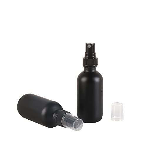 NOOEEISS Frosted Black Glass Spray Bottles 2 oz, 24 Pack - Refillable Fine Mist Containers
