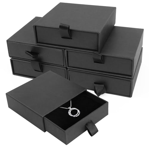 5 Pack Cardboard Jewelry Gift Boxes for Necklaces, Rings & Earrings
