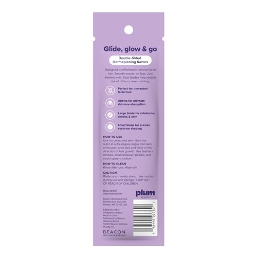 Plum Beauty Double-Sided Dermaplaning Razors - 4 Pack