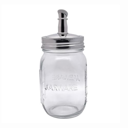 Jarware Mason Jar Oil Dispenser with Stainless Steel Spout - 16oz
